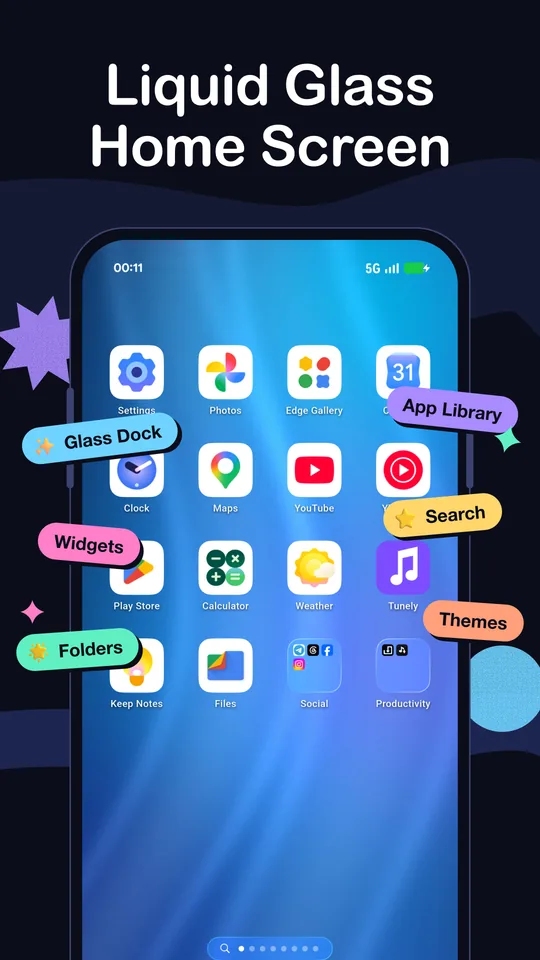 Liquid glass home screen