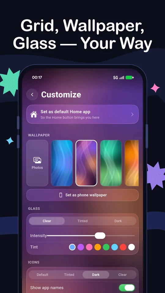 Customize settings